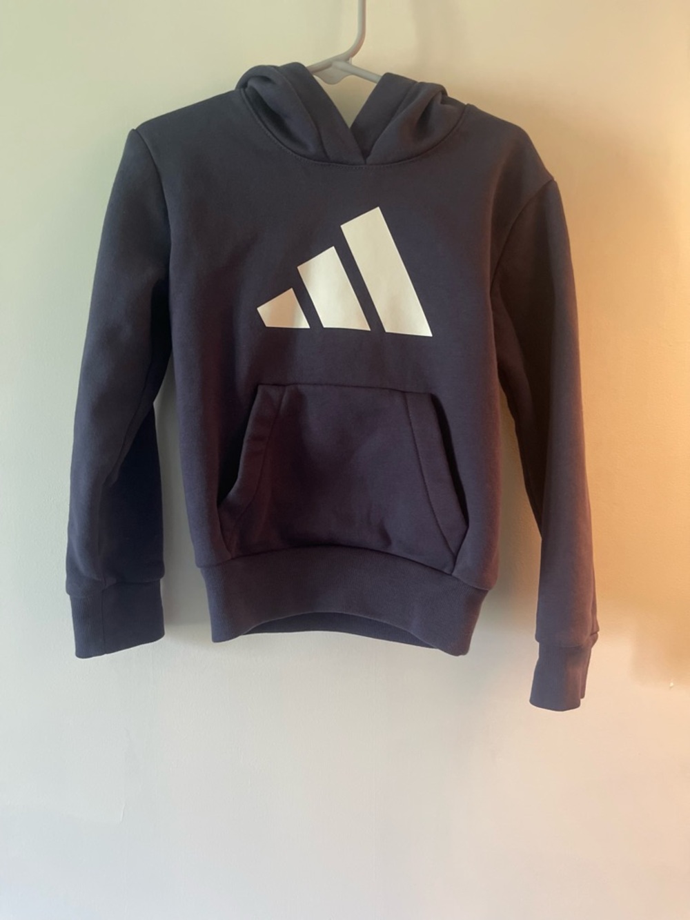 adidas Kids Dark Blue Hoodie with White Logo